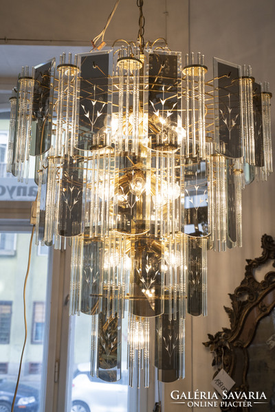 Vintage glass plate chandelier