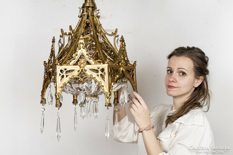 Gilded bronze Renaissance style chandelier