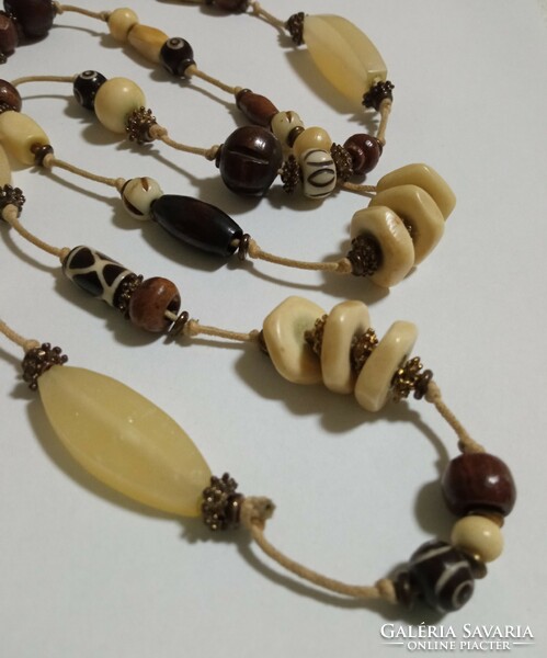 Retro fashion necklace - 1 meter long with mixed pearls