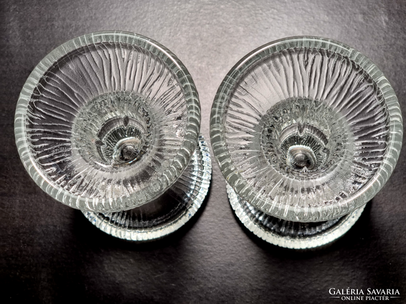 *2 luminarc france glass candle holders in one
