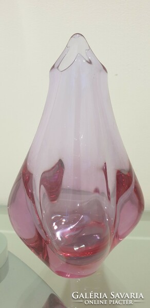Czech special glass vase 18 cm, 0.94 Kg,