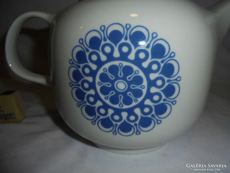 Retro Alföldi porcelán teás kanna, kiöntő - menza mintás
