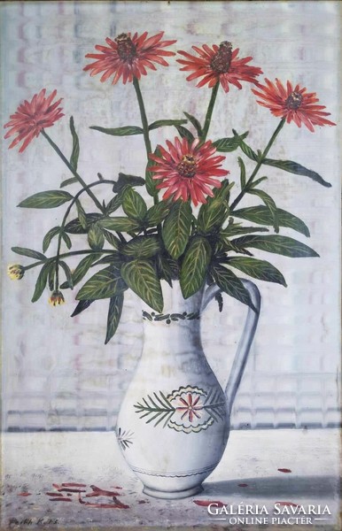 Like a Macasi: Károly Feith's 1973 still-life oil painting of flowers