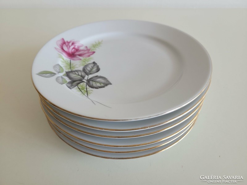 Retro Great Plains porcelain rose set small dessert plate with rose pattern 6 pcs