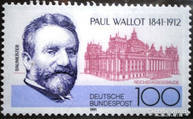 N1536 / 1991 Germany paul wallot architect stamp postal clerk