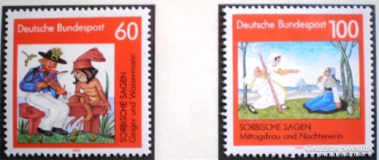 N1576-7 / 1991 Germany Sorbian legends stamp series postal clear