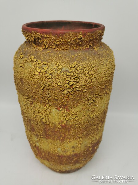 35 cm magas, nagy méretű, retro kerámia váza, benyomott jelzés