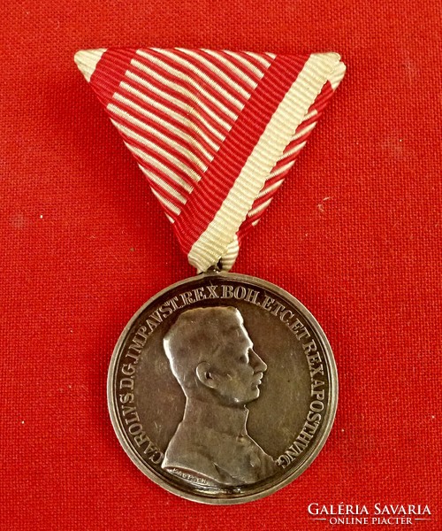 IV. Károly Monarchiás 1916. Vitézségi Érem "Fortitudini / " nagy ezüst, szalaggal