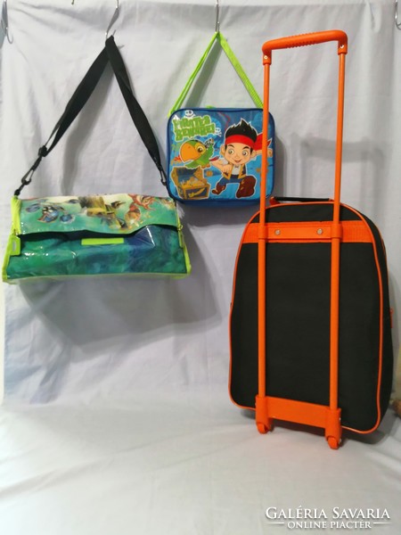 Travel set, pull-on, rolling suitcase, snack holder, side bag for children