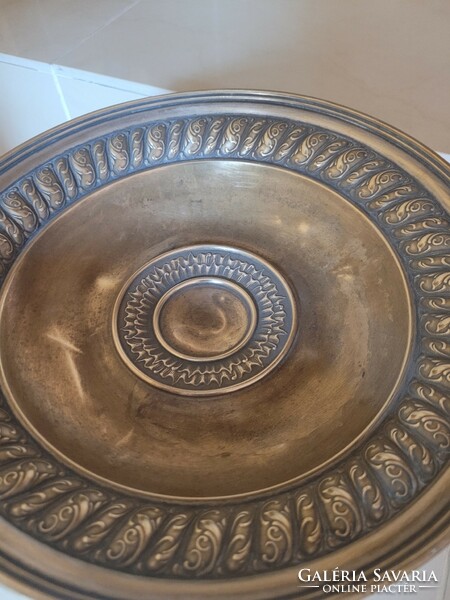 Antique French copper, silver-plated tray