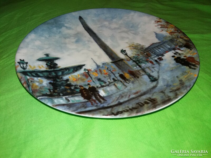1970. Limoges French porcelain plate concord square 18 cm collector decorated with a painting by Luis Dali
