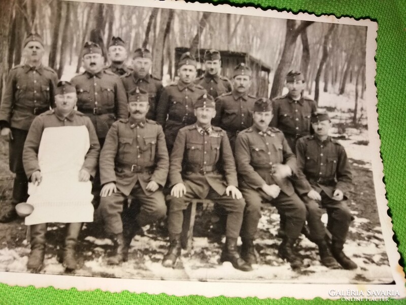 Antique II. Vh. Group picture of Hungarian soldiers photo, postcard - postcard size according to the pictures