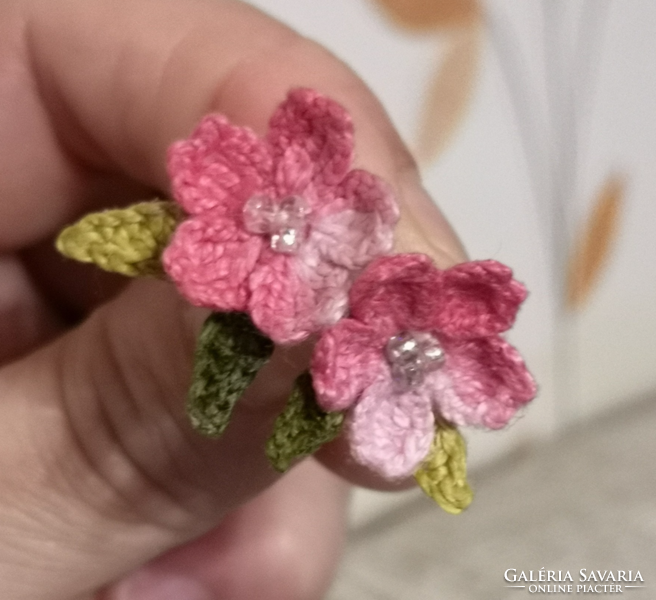 Mikrohorgolással készült fülbevaló rózsaszín