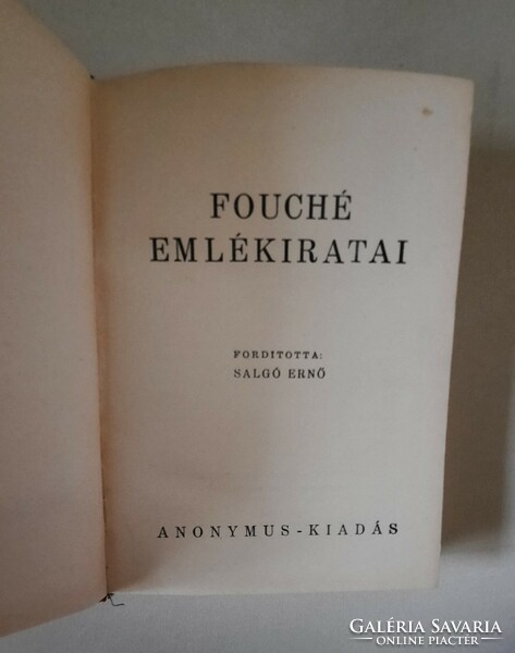 Fouche Emlékiratai  : Salgó László forditása