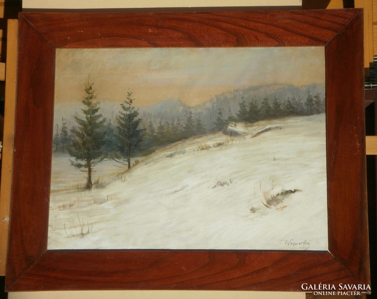 Wágner géza (1879-1939): winter pine forest