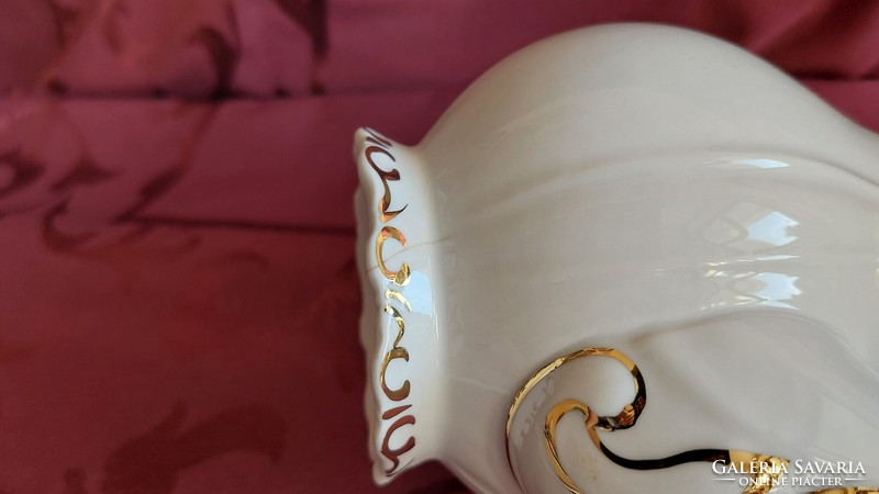 Zsolnay porcelán kávés kanna,arany Stafír sérült