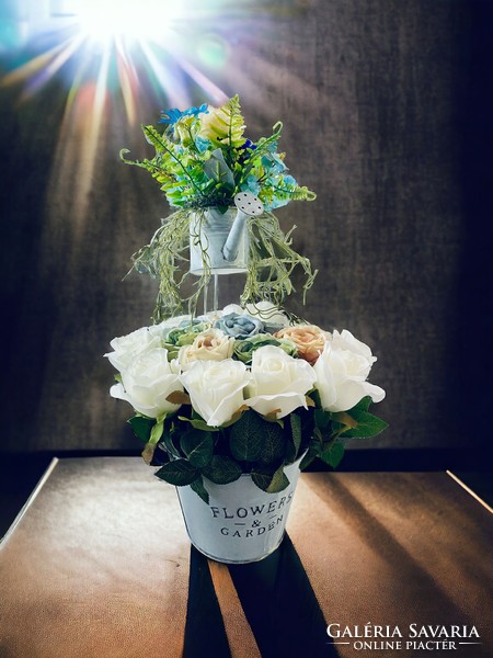 Pearl rose basket + flower pot