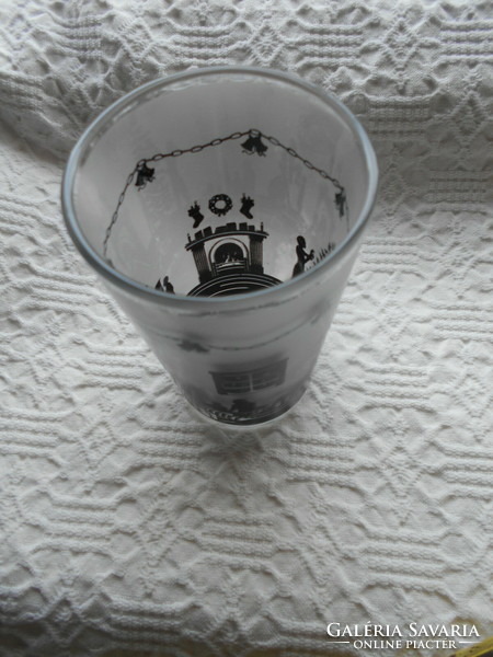 Árnyképes  üveg pohár-mécsestartó   11  cm