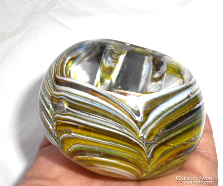 Handcrafted solid glass candle holder or letter weight from Murano - beautiful handcrafted product