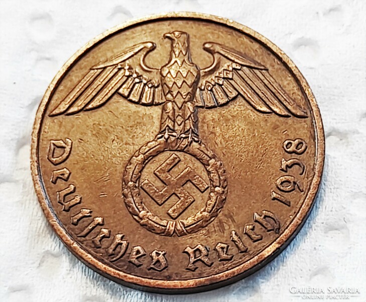 2 Reichspfennig 1938 f. Germany