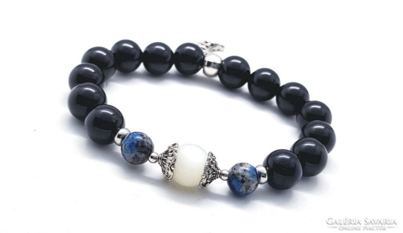 Dreams - moonstone, k2, onyx mineral bracelet