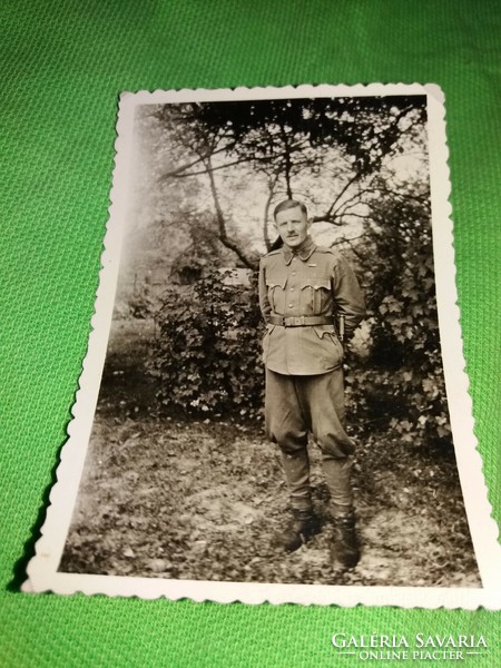 Antique ii.Vh Hungarian officer, soldier standing full-length photo 9.5 x 6.5 cm, according to the pictures