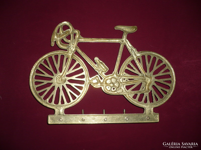 Copper bicycle-shaped wall key holder