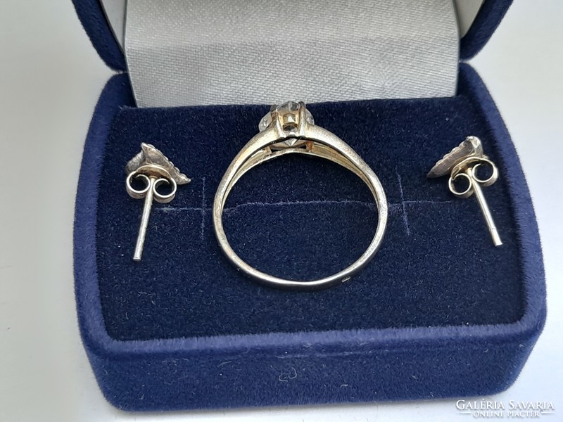 HUF 1 925 silver jewelry set ring and earrings