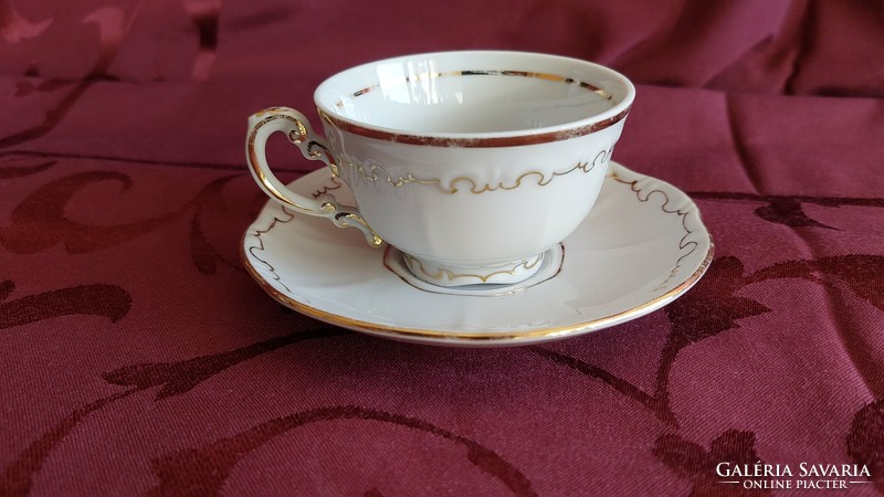 Zsolnay porcelain, gold feathered coffee cup with bottom