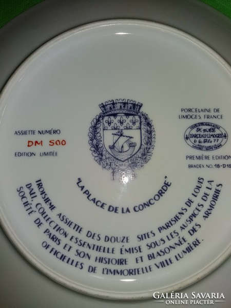 1970. Luis Dali festményével díszített LIMOGES francia porcelán tányér CONCORD tér 18 cm GYŰJTŐI