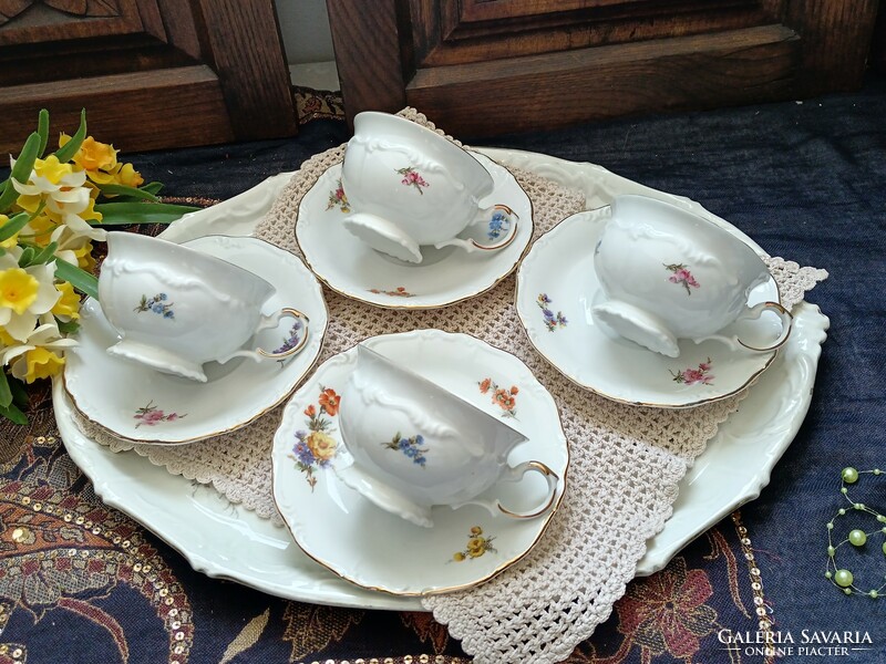 Mária Theresia Edelstein porcelán teás készlet 4 személyre