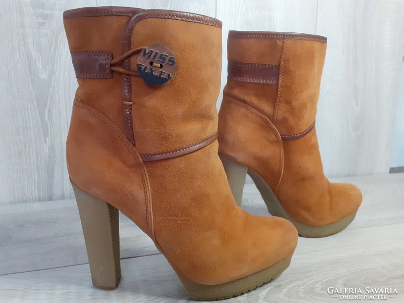 Miss sixty retro high heel split leather ankle boots size 38