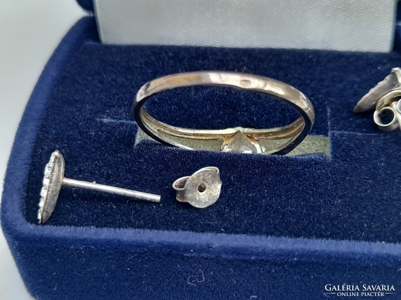1,-Ft 925 ezüst ékszer szett gyűrű és fülbevaló