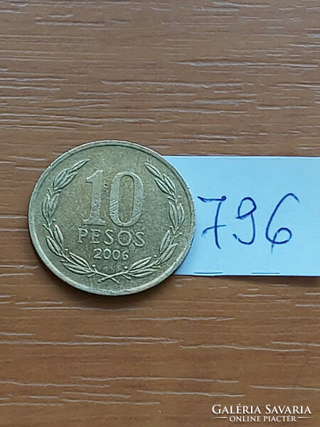 Chile 10 pesos 2006 nickel-brass bernardo o'higgins 796