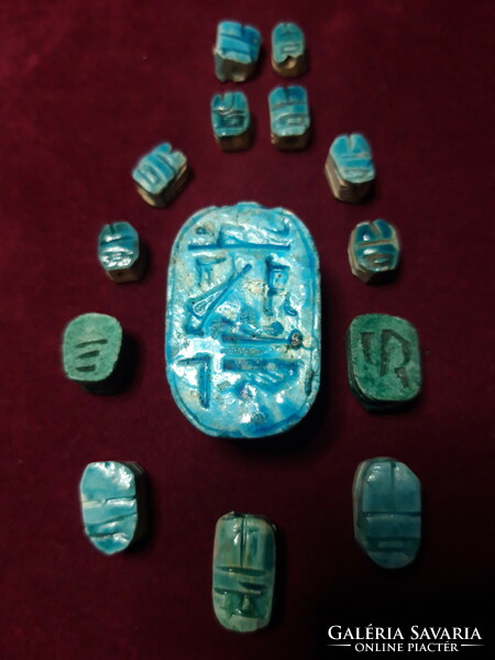 Old scarab ceramic beads