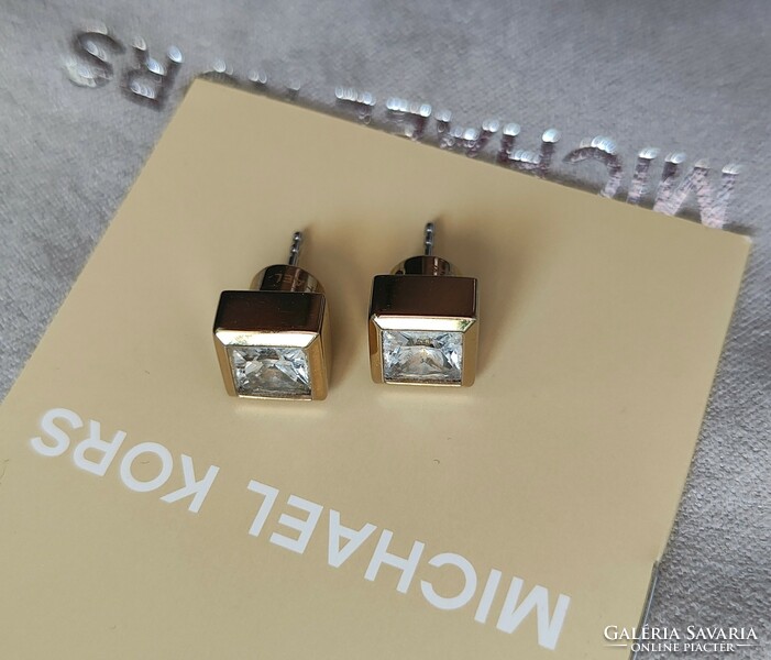 Original michael kors gold-plated sterling silver earrings, with dust bag and box
