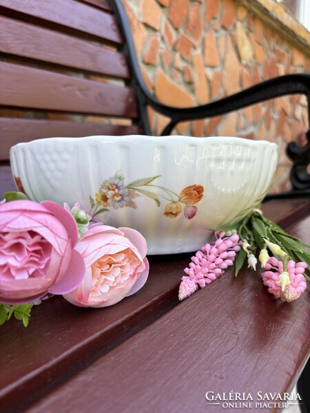 Beautiful Zsolnay tulip flower porcelain scone bowl stew soup bowl nostalgia piece