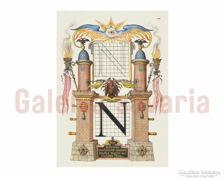 M betű gazdagon díszítve a 16. századból, a Mira Calligraphiae Monumenta alkotásból
