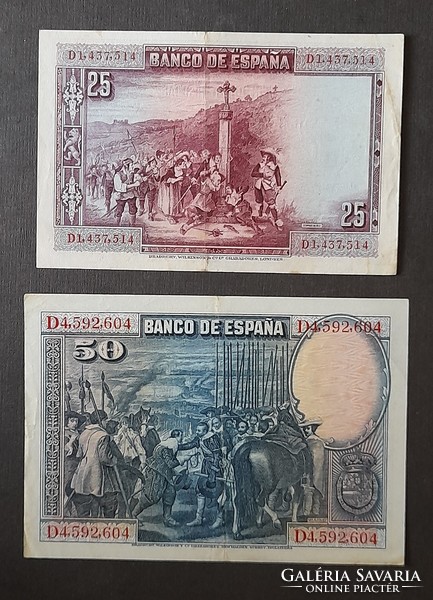 Spanyolország * 25-50 peseta 1928