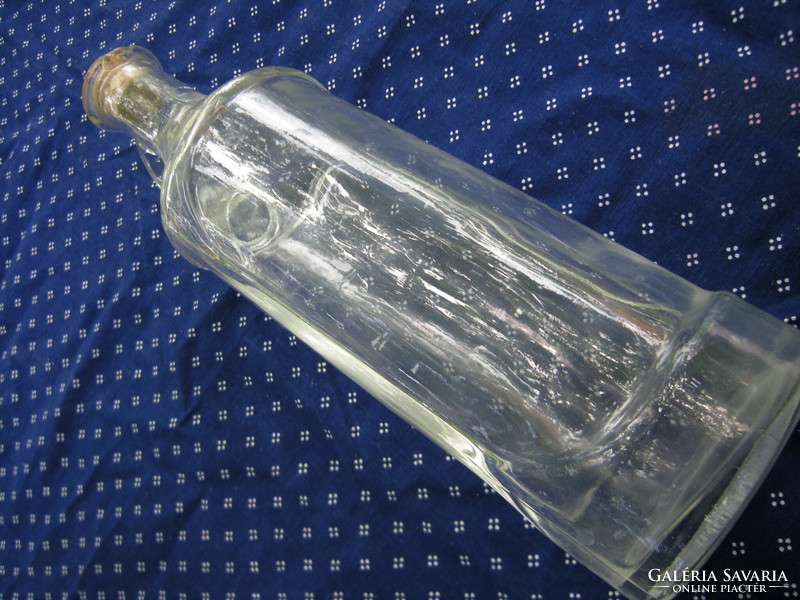 Literes kiöntős füles üvegpalack régi braun üveg