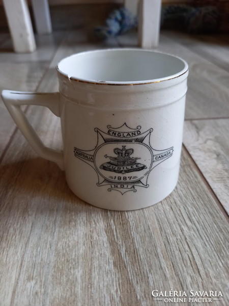 Antique British Reign Jubilee Porcelain Commemorative Cup (7.9x11x8.4 cm)