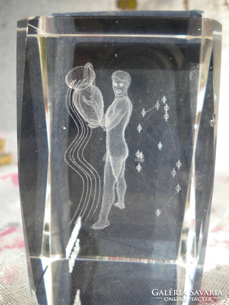 3D laser cut laser engraved waterproof horoscope crystal glass bar