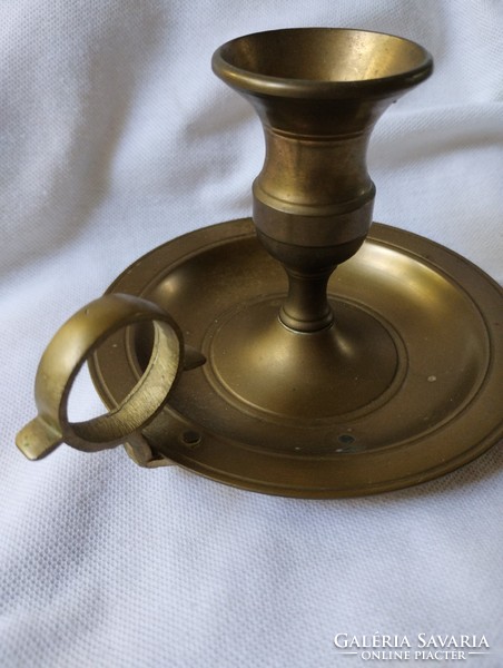Copper walking (portable) antique candle holder