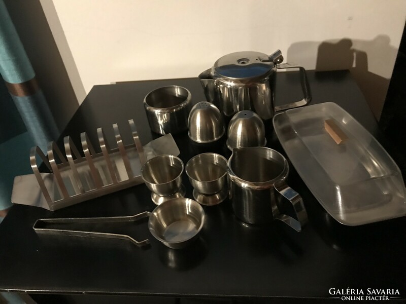 Inox, stainless metal breakfast set (k16)