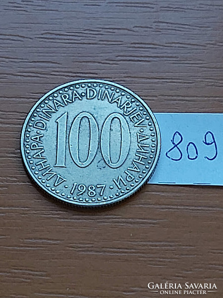 Yugoslavia 100 dinars 1987 copper-zinc-nickel 809