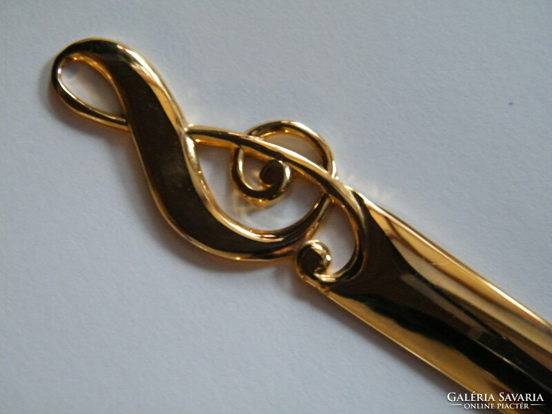 Violinkulcs díszes aranyozott levélbontó kés