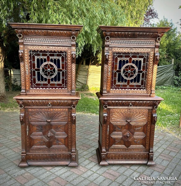 A pair of Neo-Renaissance cabinets