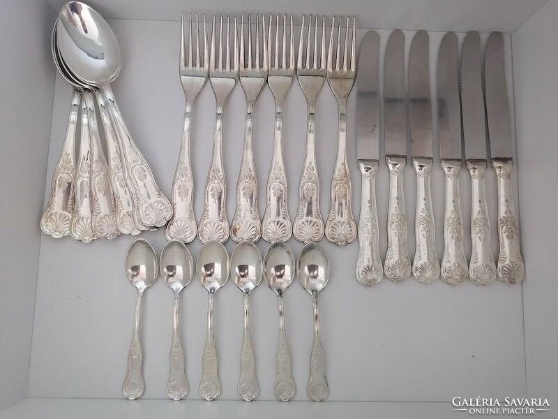 6 Personal silver-plated tableware, cutlery set