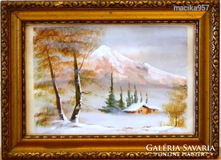 Unknown artist: winter in the mountains watercolor