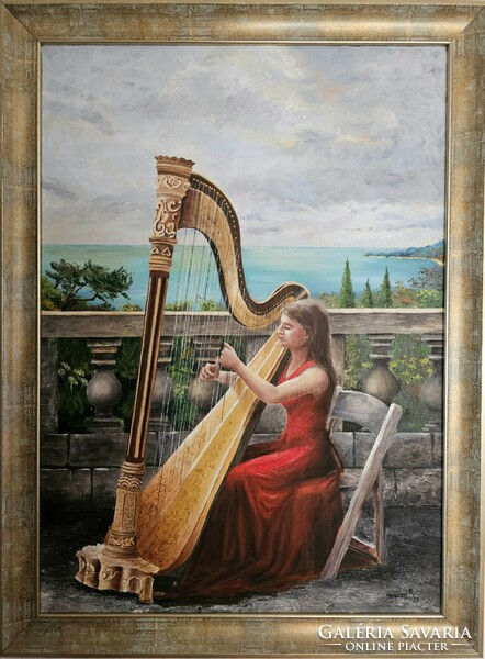 Solid aniko: only the music; 50x70cm+ gift frame; oil, canvas